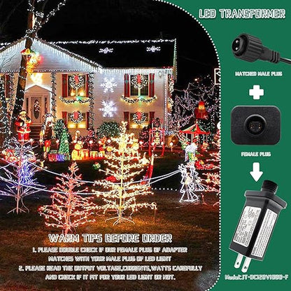12V 1A Replacement LED Transformer Model JT-DC120V1000-F Class 2 Power Supply IP44 LED Light Controller Low Voltage Transformer for Christmas String Light Inflatable Decorations