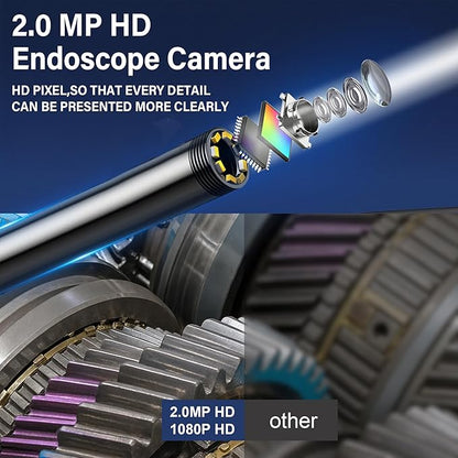 Endoscope Camera with Light, Borescope Camera with 4.3" IPS Screen, 1080P HD with 8 LED Lights, 16.4FT Semi-Rigid Cord Bore Scope,IP67 Waterproof Sewer Borescope,Gadgets for Men & Tools for Men