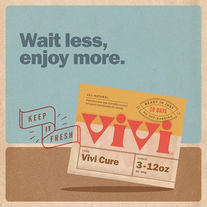 Vivi by Boveda Humidity Control Packs for All Airtight Storage Containers, Ready in 10 Days, 4-Pack with Resealable Bag