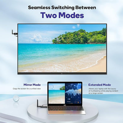 Vrriis Wireless HDMI Transmitter and Receiver,Plug and Play,1080P Wireless HDMI Extender Kit Support 2.4GHz and 5GHz for Streaming Video from Laptop,Pc,TV Box to Monitor,TV,Projector