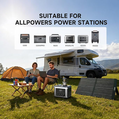 ALLPOWERS SOLAX SE100 100W Portable Solar Panel,High-Efficiency 23%-25% Monocrystalline Folding Solar Charger for Solar Generator,Camping&RV,12V/24V Compatible,IP68 Waterproof