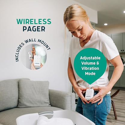 Lunderg Under Mattress Bed Alarm for Elderly Adults & Chair Alarm Set - Wireless Early-Alert Mattress Pad, Chair Pad & Pager - Bed Alarms and Fall Prevention for Elderly and Dementia Patients