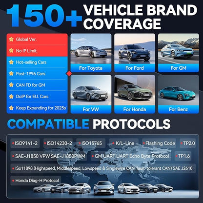VDIAGTOOL Bidirectional Scan Tool VD70 Lite, OBD2 Scanner Diagnostic Tool with 31+ Resets, 2026 Scanner for Car, Full System Scan, CAN FD & DoIP, Free Update