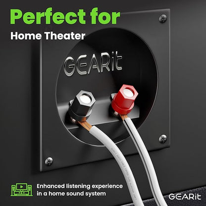 16AWG Speaker Wire, GearIT Pro Series 16 Gauge Speaker Wire Cable (100 Feet / 30.48 Meters) Great Use for Home Theater Speakers and Car Speakers, White