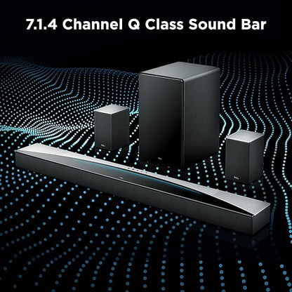 TCL Q85H 7.1.4 Sound Bar with Wireless Subwoofer for Smart TV | Dolby Atmos DTS:X Surround Sound System | 860W Power Bluetooth Home Theater Speaker | App Control & Remote Control | Latest Model