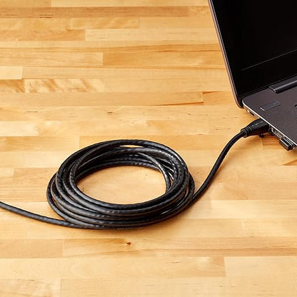 Amazon Basics RJ45 Cat 6 Ethernet Patch Cable, 1Gpbs Transfer Speed, Gold-Plated Connectors, 10 Foot - Pack of 5, Black