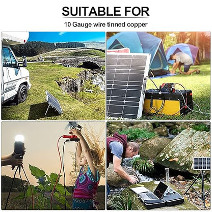 Solar Panel Wire - iGreely 200Ft 10 Gauge 10AWG Tinned Copper PV Wire Solar Panel Extension Cable UV Resistant Cable for Boat Marine Automotive RV Solar Panel Outdoor - Black