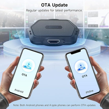 ATOTOMOVE Wireless Carplay Box Adapter with HDMI Input, 2 in 1 Dongle for Wired CarPlay Cars, Plug & Play Multimedia Hub for TV Box/Game Console/DVD/Blu-ray, Bluetooth 5.2, AD1 OTA Updates, Black