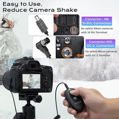 Upgraded USB-C Rechargeable Wireless Camera Remote Control Shutter Release – Compatible with Nikon D750, D5300, D5600, D7200, D7500, Z6, Z7, Z9, D800, D850, Coolpix P1000
