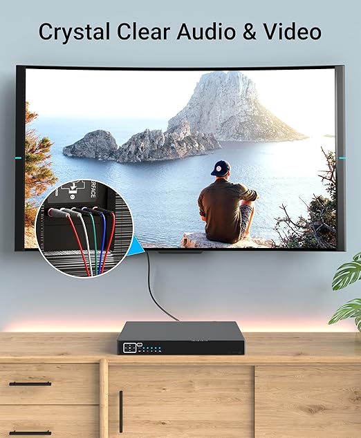 BlueRigger Component Video Cable with Audio (6FT, RCA- 5 Cable, Supports 1080i) - Compatible with DVD Players, VCR, Camcorder, Projector