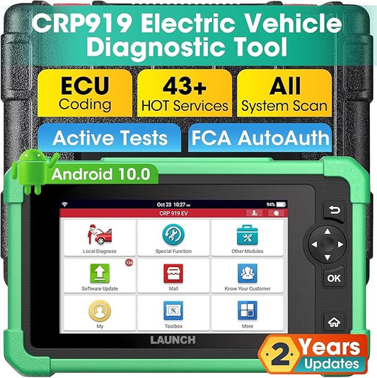 Launch X431 CRP919 EV 2026 Bidirectional Scan Tool, for Electric Vehicles New Energy Cars, All-in-One Full System Diagnostic Scanner, 43+ Reset, ECU Coding, CANFD&DOIP, FCA AutoAuth, 2Yrs Free Update
