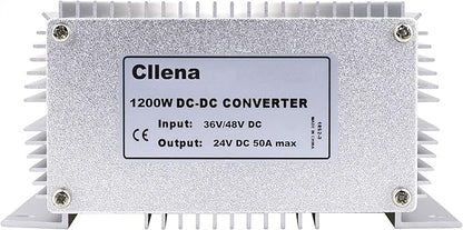 Cllena DC 36V 48V Step Down to 24V 50A 1200W Converter Voltage Reducer, Waterproof DC/DC Buck Transformer Power Supply