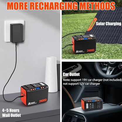Takki 88.8Wh Portable Power Station Lithium Battery Small Generator Power Bank with 110V AC Outlet Battery Backup for Camping Home Use Emergency(Solar Panel Optional)