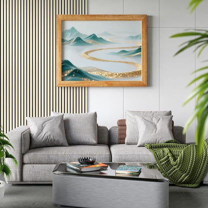 Art3d 4-Piece 94 x 12.6 Inch Acoustic Lightweight Slat Wall Panel - Waterproof Wood Textured Wainscoting Panel of 33 Sq.Ft for Bedroom, Home Theater Office Accent Wall, White Elm