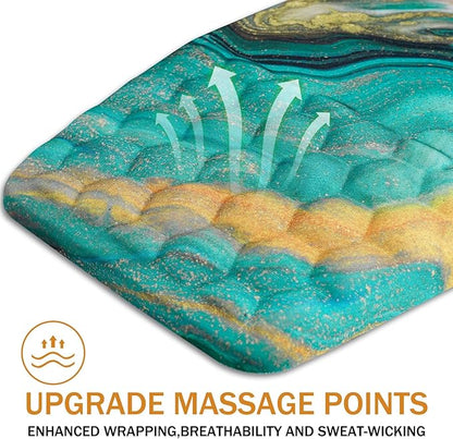 BOCHEERY Ergonomic Mouse Pad Wrist Support,Upgrade Mousepad with Massage Design,Non-Slip PU Base Desktop Mouse Pads for Pain Relief, Computer, Office & Home,12 x 8 in（F-Golden Green Marble）