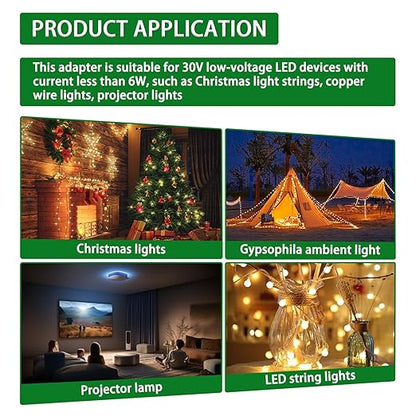 SIGANDG 30V 6W 8 Mode LED Controller with Memory Function and IR Remote Control Low Voltage Transformer for Holiday String Lights,not Fit for 8 Mode with Control Box and 1 Mode String Light(1 pcs)