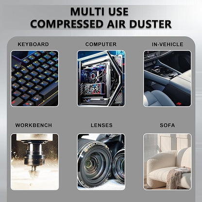 SDFM Compressed Air Duster - Electric Air Duster with Built in Brushless Motor,130,000RPM, 3-Speed Adjustable Air Blower - Suitable for Keyboard, Computer, car, and Home Cleaning (X3) (Max-Black)