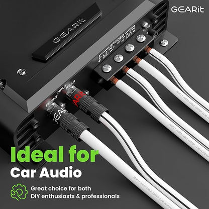 16AWG Speaker Wire, GearIT Pro Series 16 Gauge Speaker Wire Cable (200 Feet / 60.96 Meters) Great Use for Home Theater Speakers and Car Speakers, White