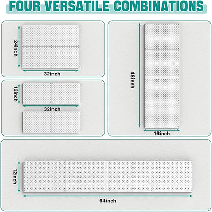 EVERHANGER Metal Pegboard Panels, Heavy Duty Pegboard Wall Organizer, Garage Wall Panels, Tool Storage Organization, 12"X16", 2pcs, Gray