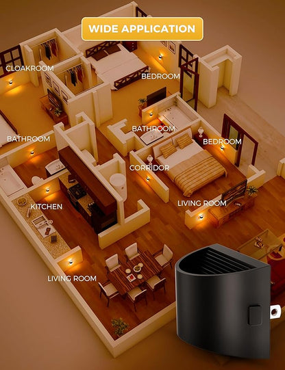 L LOHAS LED Night Light 2 Pack, Night Lights Plug into Wall, Dusk to Dawn Sensor Nightlight, 3 Level Brightness Adjustable, 1600K Amber Light, Mood Lighting