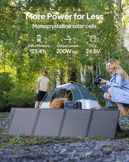 BLUETTI AC200L Solar Generator Kit, 200W Solar Panel (Ships Separately) Included, 2048Wh LiFePO4 Battery Backup w/ 4 2400W AC Outlets, 3600W Power Lifting, Portable Power Station for Camping, Home Use