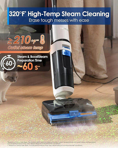 Tineco FLOOR ONE S6 Stretch Steam Corded Wet Dry Vacuum Steam Mop All-in-One, Tineco BoostSteam, 320℉ High-temp Steam Cleaning, 180° Lay-Flat, Anti-Tangle Design, One-Touch Self-Cleaning