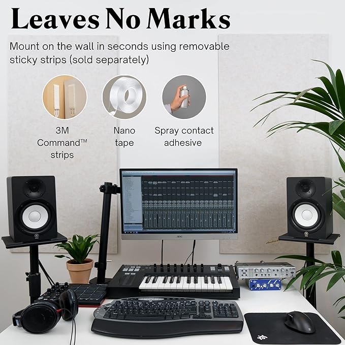 AudioSilk Acoustic Panels, 2 Pack, Large, 46" x 23", Yellow