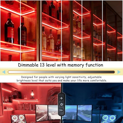 Red Led Lights Strip Valentines Galentines Day Decorations for Home Party Office Rope Lights Easy DIY Bedroom Cuttable Strip Lights for Baby Room Bathroom Living Room Ceiling Wall Vanity Mirror