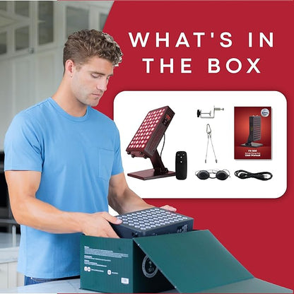 Red Light Therapy for Body & Face - FSA Eligible - 660nm & 850nm Infrared Red Light Therapy Panel for Skin, Muscles & Recovery – Full-Body LED Light Therapy Device with Stand