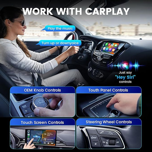 HEYINCAR+ H-Air Wireless CarPlay & Android Auto Adapter, 2025 Upgrade, Plug & Play USB Dongle, Convert Wired CarPlay Auto to Wireless, No Latency, Fast Connection, for Apple iPhone & Android Phones