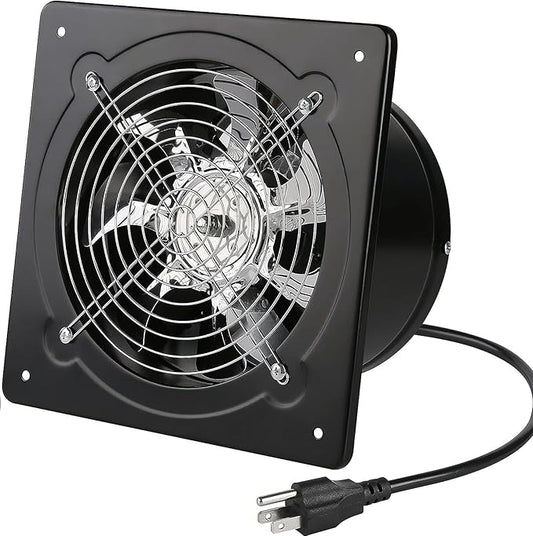 Aydomer Exhaust Fan 40W Through-wall installation Ventilation Fans 110V Exhaust Fan with Plug 6 inch Exhaust Smoke Fan with Pure Copper Motor for Kitchen Shopping Mall (Black)
