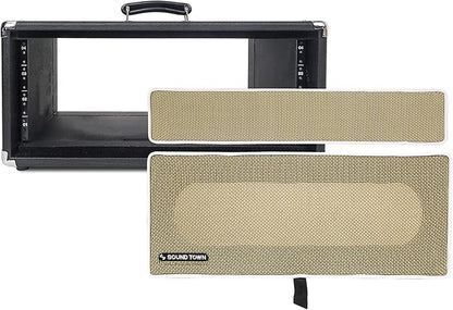 Sound Town Vintage 4U Amp Rack Case, 12.5" Depth with Rubber Feet, Dust Cover, Kickstand, Black (STVRC-4BK)