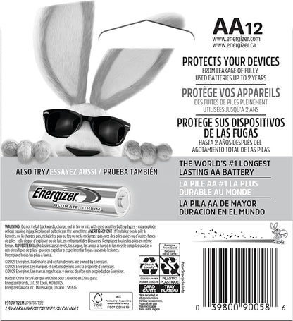 Energizer MAX AA Batteries, 12 Pack, Double A Alkaline Batteries