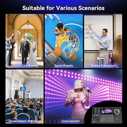 Tenveo NDI PTZ Camera Controller, 5'' LCD Screen Preview, 4D Joystick, PoE IP PTZ Controller Keyboard for Church Worship Live Streaming Broadcasts Events Video Production, NDI License Included