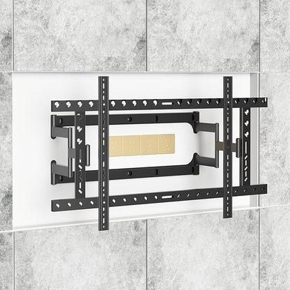HILLPORT 98 Heavy Duty 75 85 86 100 110 120 inch TV Wall Mount Slim Extra Large Screen Recessed for Flat and Curved, Extended Arm Swivel Mount, Max VESA 1000x600mm, Up to 176.4lbs DY1020L