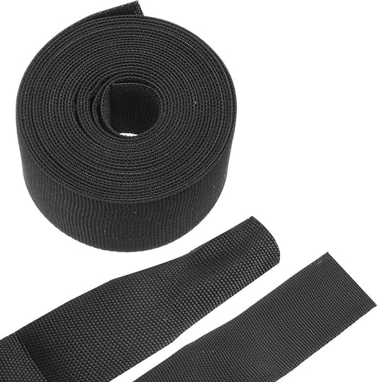 MECCANIXITY Braided Cable Sleeves Heat Shrinkable Fabric Sleeving, 1 3/8" 16ft Black 2:1 Ratio Heat Shrinkable Cord Protector for Harness Cable, Network Cable Protection, Cable Management