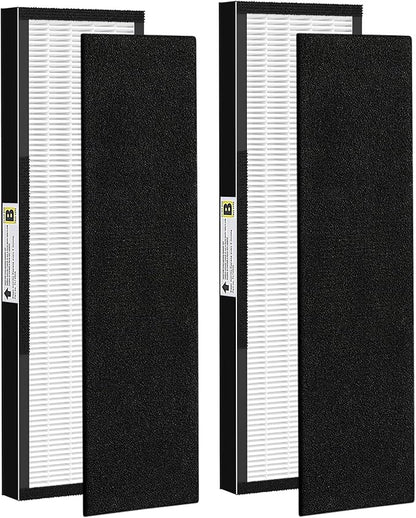 2 Pack FLT4825 HEPA Fil-ter B Replacement with Activated Carbon Pre-Filters Compatible with Air Puri-fier AC4825 AC4300 AC4800 AC4900 AC4850, Black
