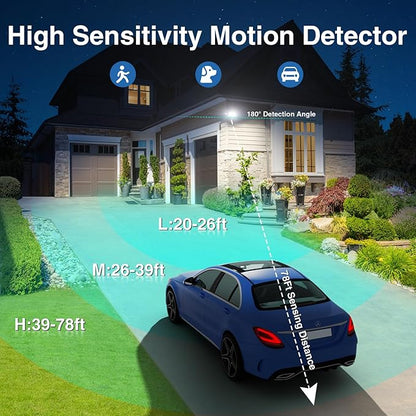 SZPOWER 150W Motion Sensor Lights Outdoor for Outside, 15000LM LED Flood Lights Outdoor Wired Dusk to Dawn, Exterior Security Floodlight Fixture Waterproof IP65, Outdoor Lighting for House, Garage