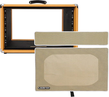 Sound Town Vintage 6U Amp Rack Case, 12.5" Depth with Rubber Feet, Dust Cover, Kickstand, Orange (STVRC-6OR)