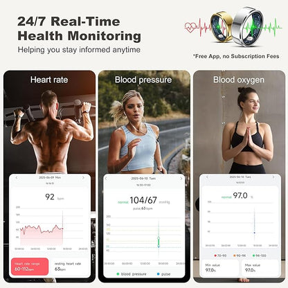 RIFESI Smart Ring for Women Men, Fashion Minimalist Fitness Ring & Sleep Tracker Ring with Heart Rate, Blood Pressure,5ATM Waterproof Health Ring,Gifts for Women Men Gift,No Subscription (8,Silver)