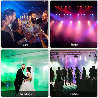CO-Z 36 LED Stage Lights, RGB Par Lights with Remote Control, DMX Controller Compatible, DJ Lights Stage Lighting Indoor for Christmas Halloween Party, 4 Pack