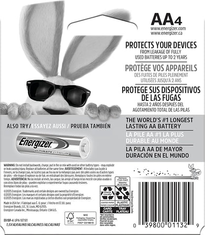 Energizer AA Batteries, MAX Double AA Battery Alkaline, 4 Count