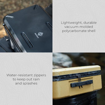 ELECOM NESTOUT Gear Storage Case, Lightweight Hard Shell Organizer, Water-Resistant, Stackable Organizer with Padded Dividers, Fits Cameras & Accessories Travel Outdoor Tech Accessories