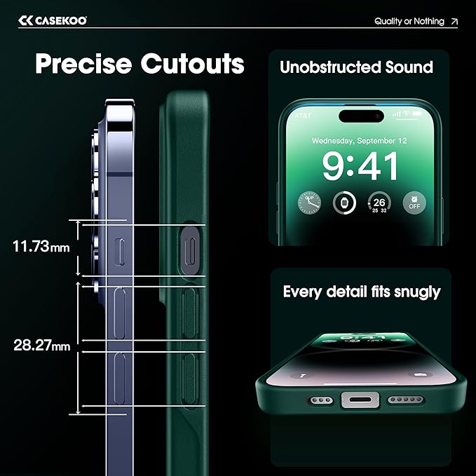 CASEKOO Designed for iPhone 14 Pro Case with Magnetic Invisible Stand [Military Drop Protection] [Compatible with MagSafe] Shockproof Slim Translucent Matte Pro Case 6.1 Inch, Green
