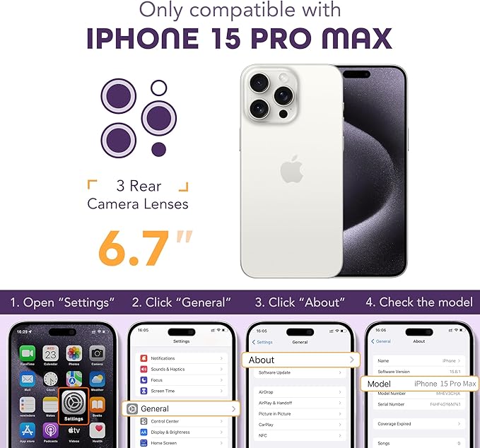 Magnetic for iPhone 15 Pro Max Case, Compatible with MagSafe, Built-in Privacy Screen Protector and Camera Protection, Anti Spy Full Body Dustproof Shockproof Hard Phone Case 6.7", Purple