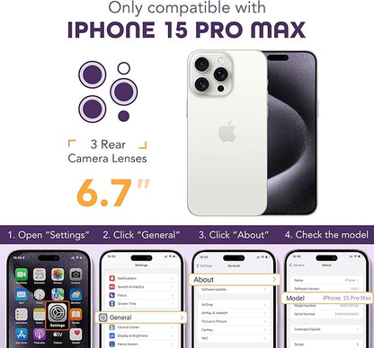 Magnetic for iPhone 15 Pro Max Case, Compatible with MagSafe, Built-in Privacy Screen Protector and Camera Protection, Anti Spy Full Body Dustproof Shockproof Hard Phone Case 6.7", Purple