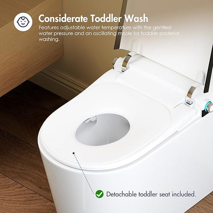 Eridanus Smart Toilet with Bidet Built in, One Piece Bidet Toilet for Bathrooms, Auto Open/Close with Digital Display, Foot Sensor Flush, Warm Water Wash & Dryer, Elongated Heated Seat, White & Black
