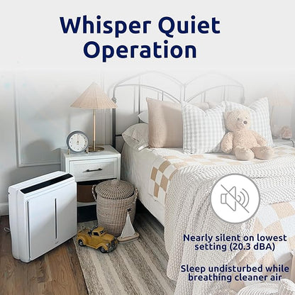 Rabbit Air, A3 SPA-1000N Air Purifiers for Home, Ultra Quiet HEPA Air Purifier- Wall Mountable Air Purifiers for Home Large Room, Allergies, Dust, Mold, Smoke & VOCs(White, Asthma & Allergy Friendly)