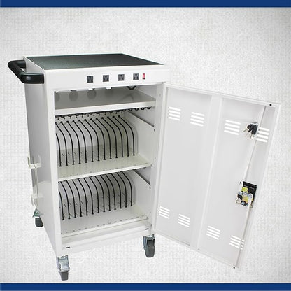 35 Device Mobile Charging Station for Laptops/Tablets/iPads/Chromebooks,35 Bay Lockable Charging Cabinet with Cable Management & Power Strip, Laptop & Tablet Storage Carts,Easy Assembly
