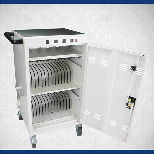 35 Device Mobile Charging Station for Laptops/Tablets/iPads/Chromebooks,35 Bay Lockable Charging Cabinet with Cable Management & Power Strip, Laptop & Tablet Storage Carts,Easy Assembly
